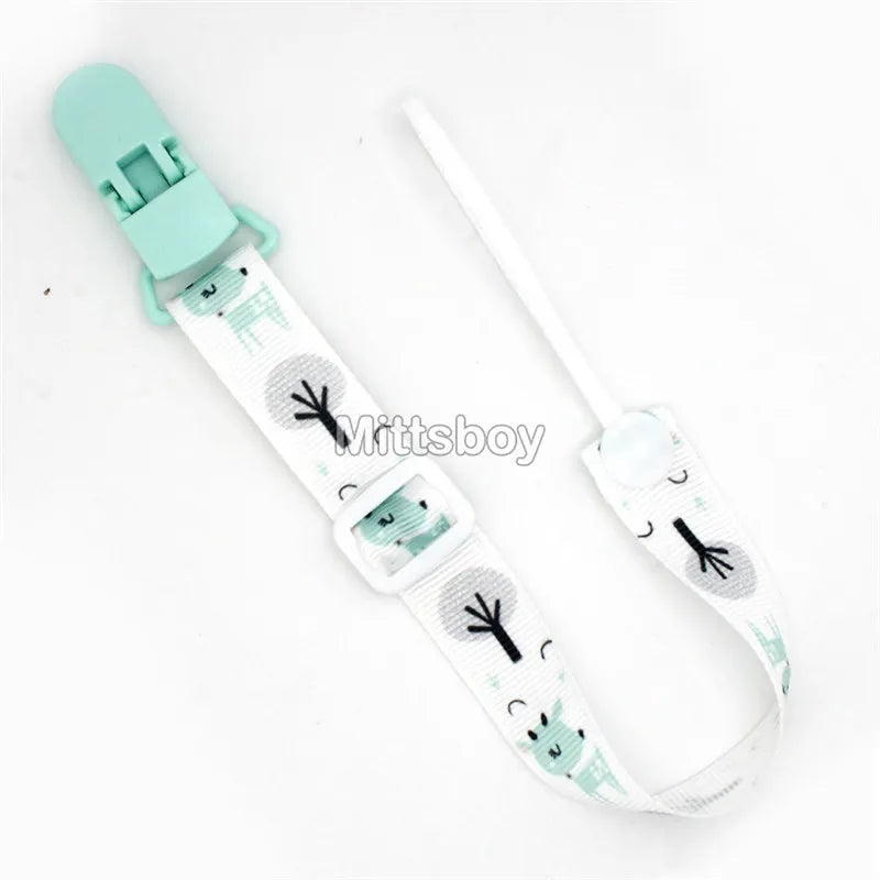 Fixed Button Baby Pacifier Clips Chains Ribbon Dummy Soother Holder Chains Anti-drop Buckle Strap for Pacifier Baby Feeding Gift