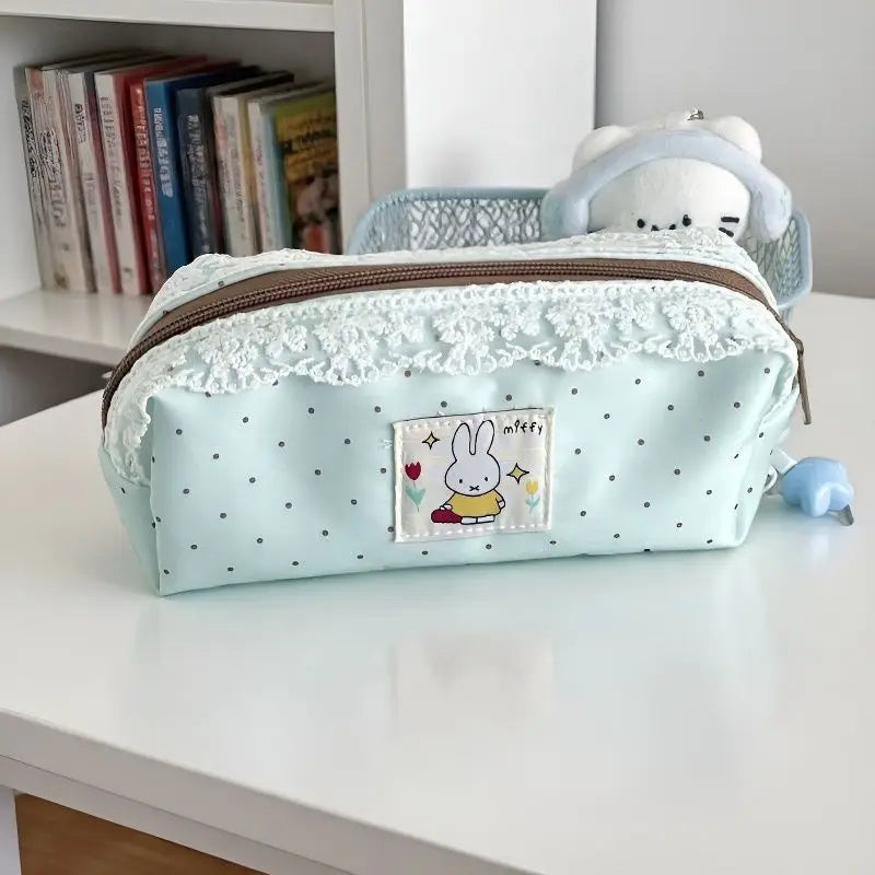 Miffy Kawaii Large capacity pencil case student stationery bag cartoon makeup storage bag Cute Gift Toy