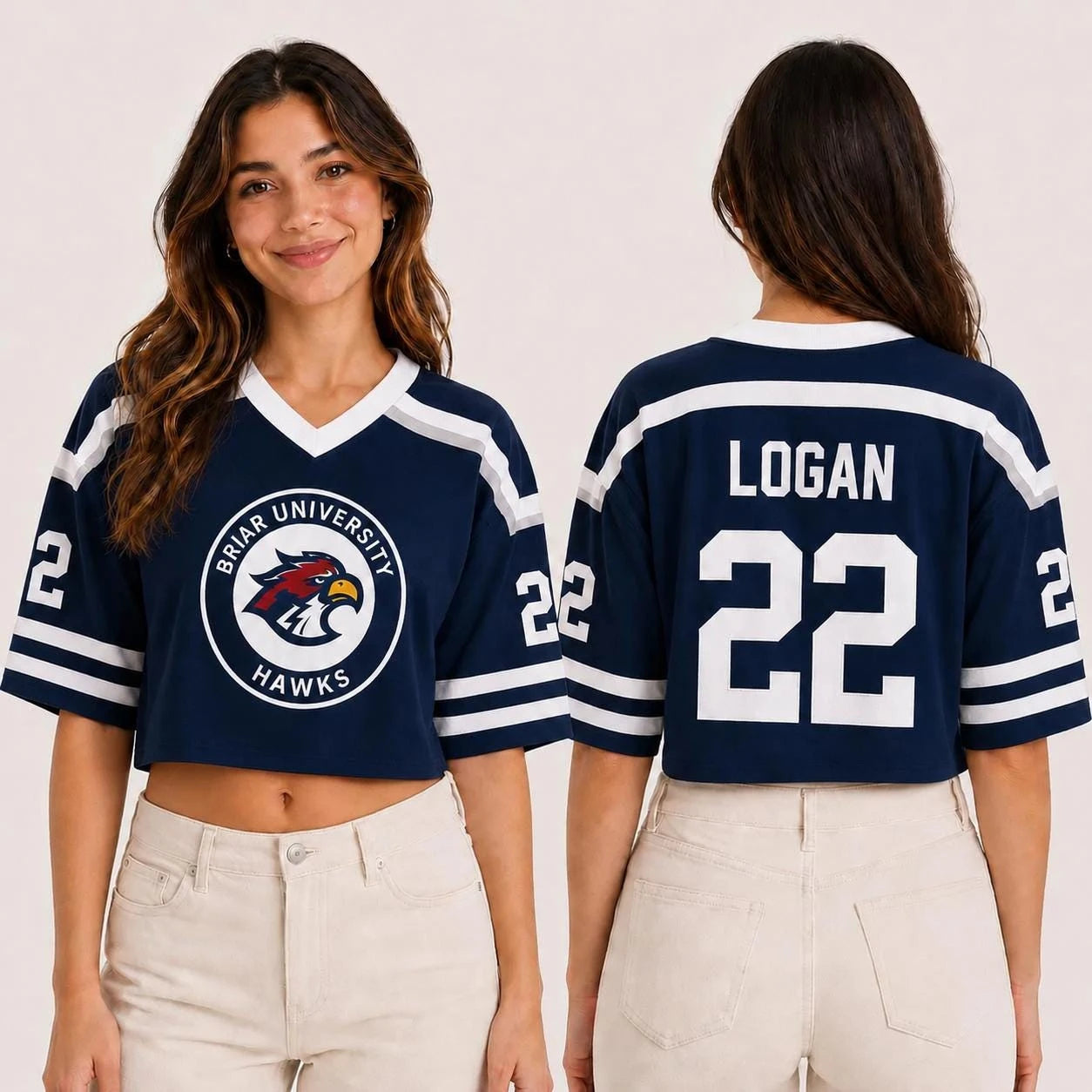 Hot Briar University Hawks Crop Jersey Graham 44 Hockey Romance Jersey Off Campus Bookish Apparel Logan Di Laurentis 66 Tucker