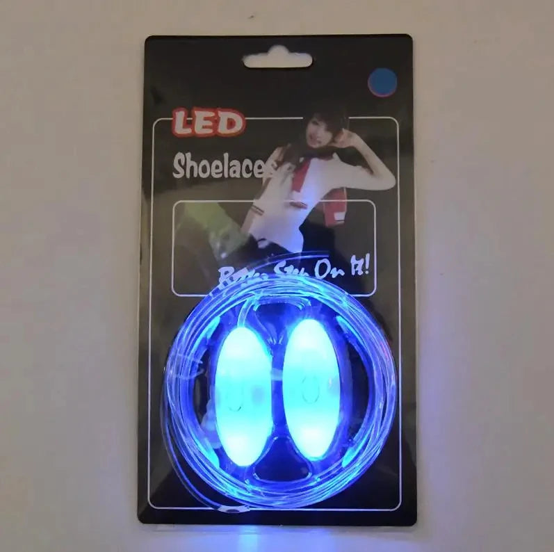 LED Sport Shoelaces Night Luminous Shoelaces Glow Shoe Strings Round Flash Light Shoelaces for Women Men No Tie Lazy Shoe Laces