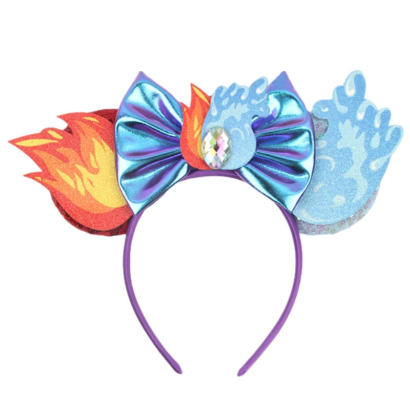 2025 New Style Mickey Minnie Ear Headband Sequin Bows Girl Adult Kids Halloween Party Cosplay Hair Accessories Princess Hairband