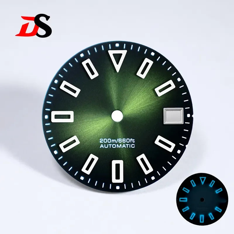 NH35 Dial Matte Dial Hollow Index 28.5mm BGW9 C3 Lume for NH35/NH34 Movement Custom Logo Watch Accessories