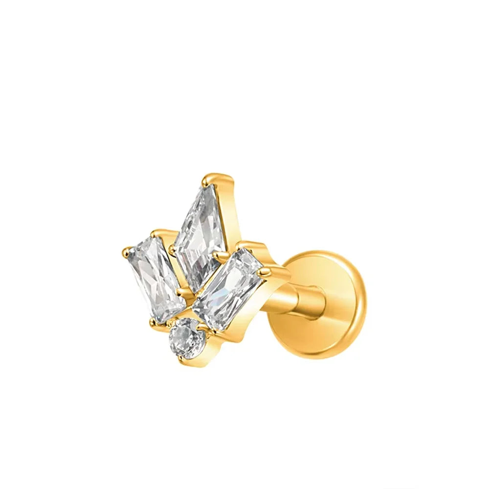 PUTITUP F136 Titanium Alloy Classic Luxury Combination Ear Studs Fashionable Ear Cartilage Lip Studs Body Piercing Jewelry