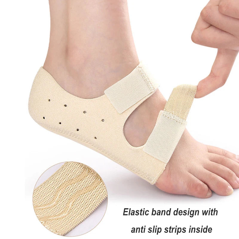 1Pair Relief Plantar Fasciitis Heel Protectors Shockproof  Achilles Tendonitis Heel Support Cushion Adjustable Heel Inserts Pads