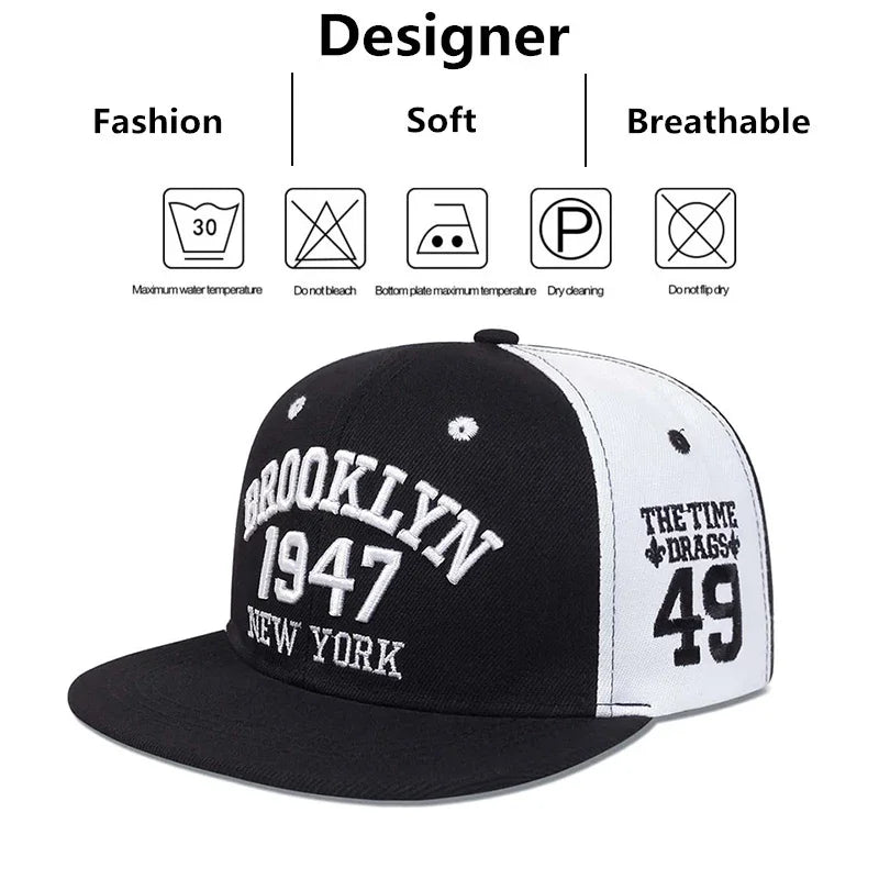 Unisex BROOKLYN Embroidery Hip-hop Hats Spring Autumn Outdoor Adjustable Sports Casual Baseball Caps Sunscreen Hat Sports Cap