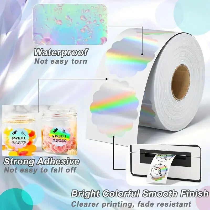 400pcs silver thermal label stickers, 2-inch laser printable thermal printer sticker labels self-adhesive name price labels