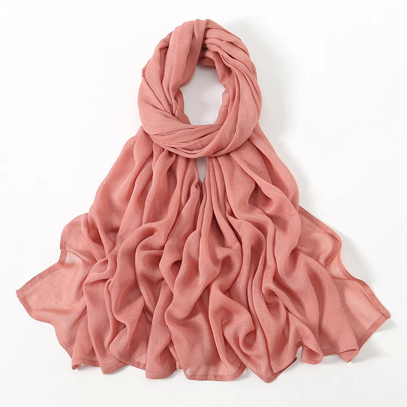Fashion Modal Hijab Rayon Cotton Shawls Muslim Hijabs For Women Plain Scarf Big Size Headscarf Islamic Turban Headband 190*85cm