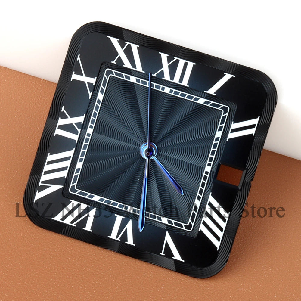 27mm NH35 Dial Square Roman Dial and Hands For 38mm Santos Case Fit NH35 NH36 Movement Stainless Steel Watch Accessories Repair