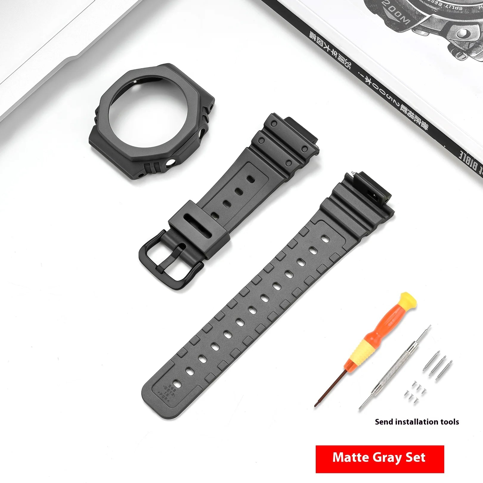 Case + Strap for Casio G-SHOCK GA-2100 GA-2110 Transparent Rubber Resin Watch Band Modified Quick Release Wrist Bracelet Shell