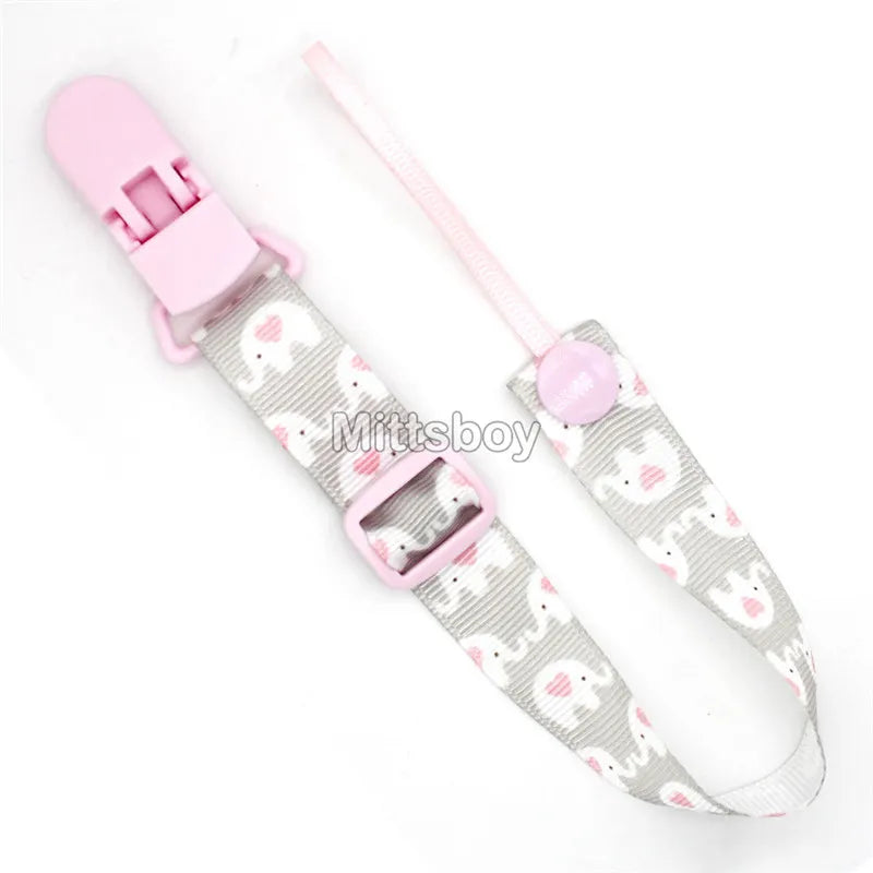 Fixed Button Baby Pacifier Clips Chains Ribbon Dummy Soother Holder Chains Anti-drop Buckle Strap for Pacifier Baby Feeding Gift