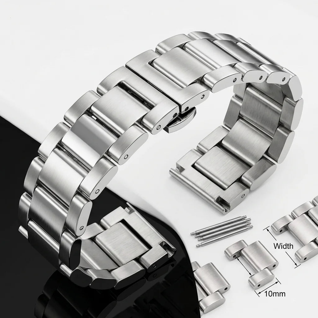 Solid Stainless Steel Watch Band 18 20 21 22 23 24mm Metal Bracelet Replacement Strap Men Women Wristband Accessories