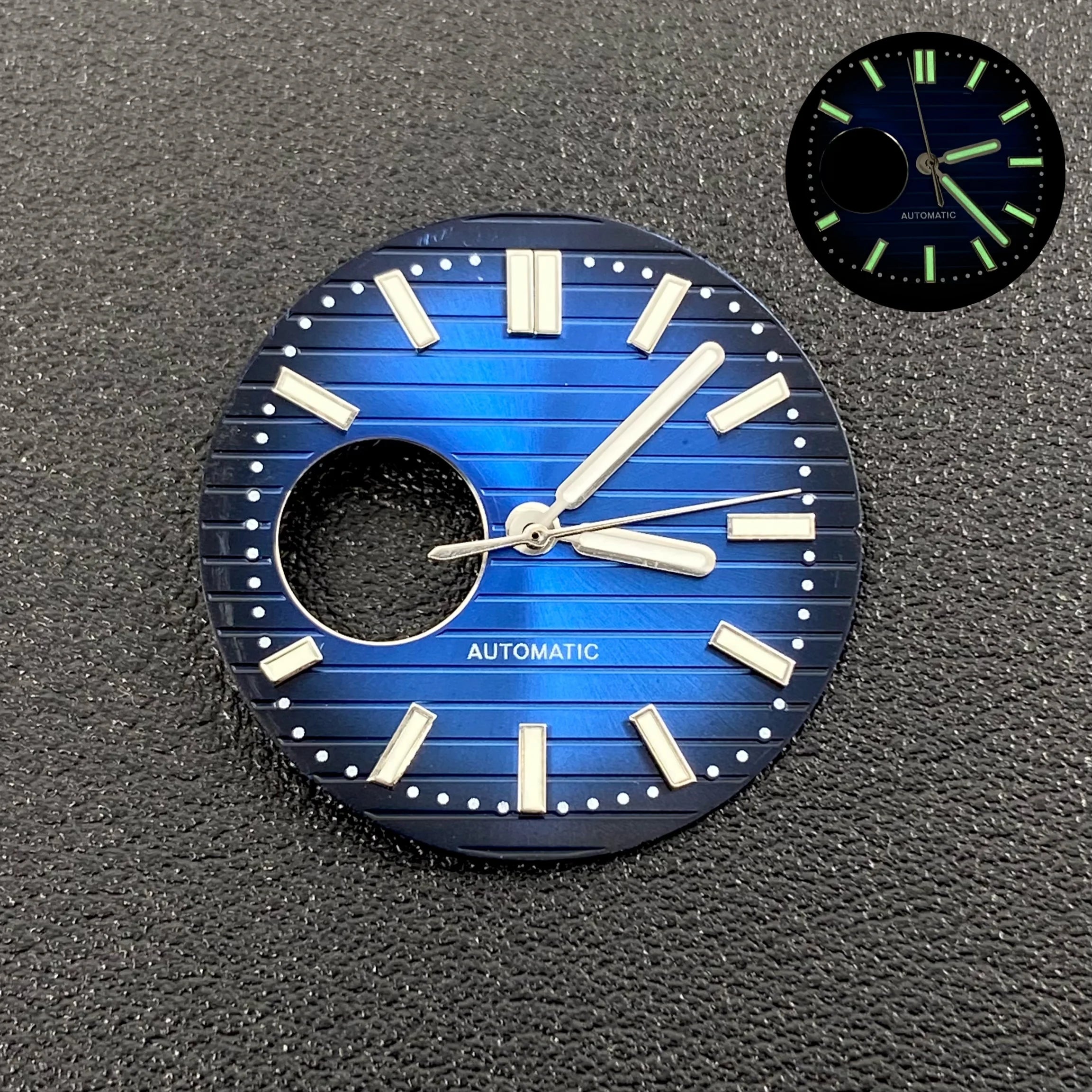N30.5MM Dial Nautilus No Logo Watch Dial Green Luminous With Hands Suitable for NH38 Movement Modification Repair Accessories