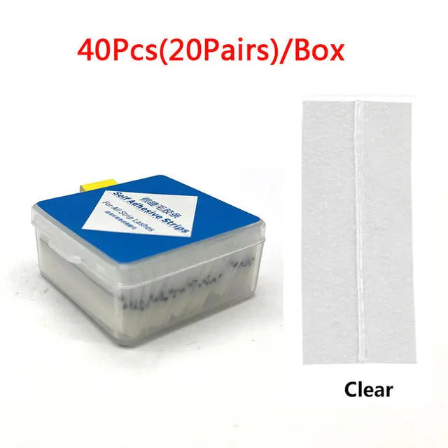 40Pcs/Box Reusable Self-Adhesive Glue-Free Eyelash Glue Strip No Glue Hypoallergenic False Eyelashes Extension Tape Makeup Tools