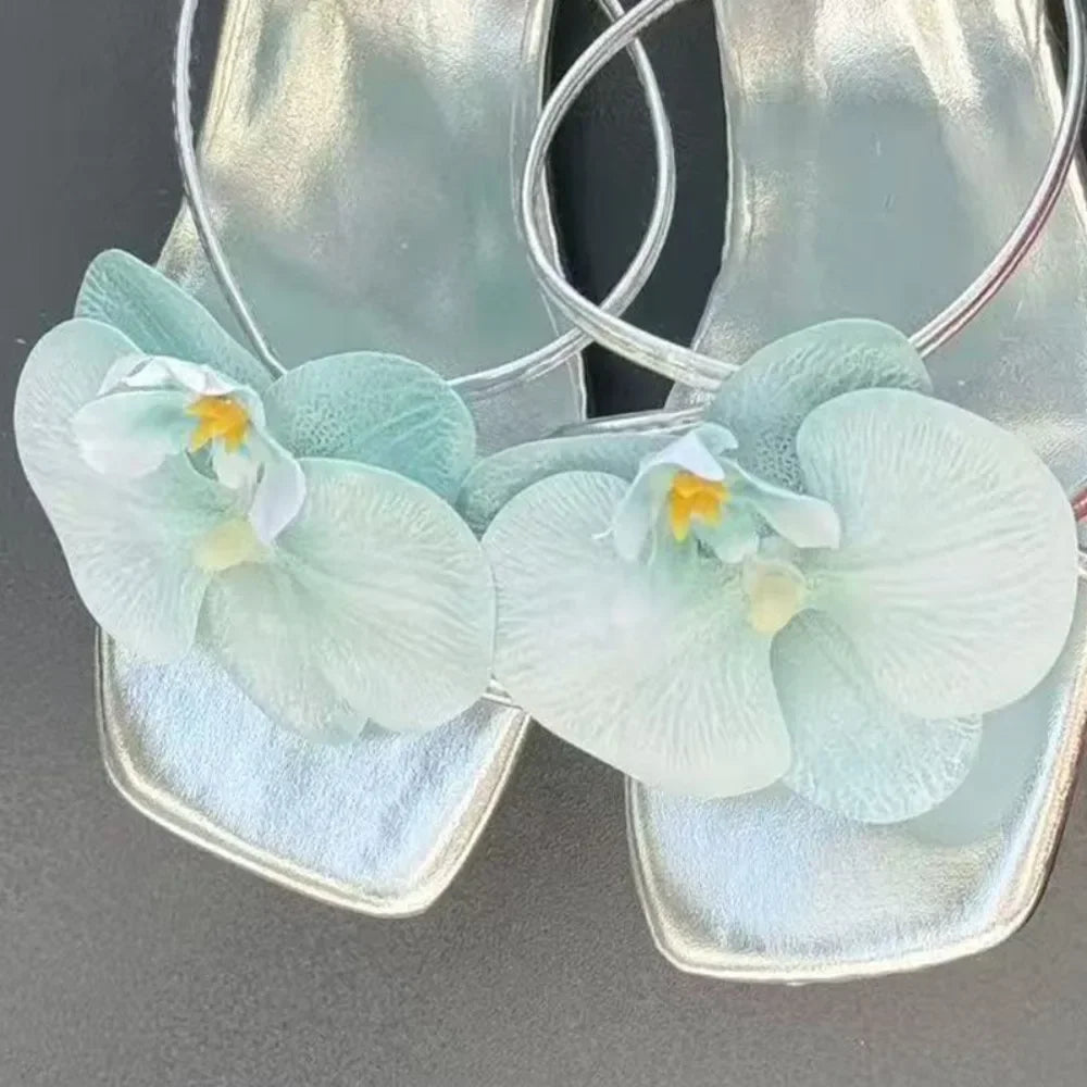 1 Pair Simulation Coloful Thai Fairy Butterfly Flower Shoe Buckles Personalized Design Butterfly Orchid Simulation Buckles Decor
