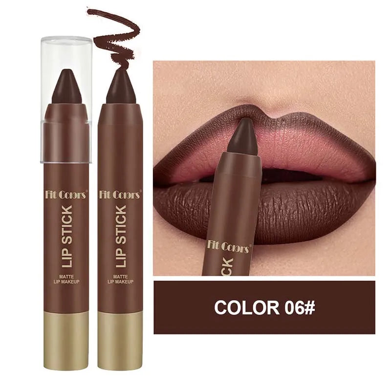 Matte Lipstick Makeup Velvet Lip Liner Crayon Sexy Brown Red Chocolate Tint Lipstick Lip Contouring Lipliner Outline Cosmetic