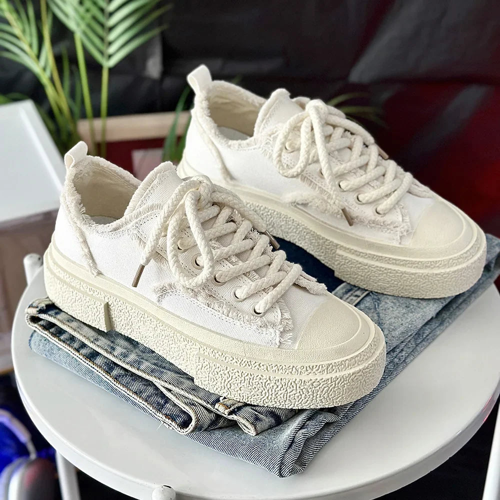 2026 Latest Men's and Women's Fashion Trendy Canvas Skateboarding Shoes Comfortable Thick Bottom Couple's Casual Sports Shoes