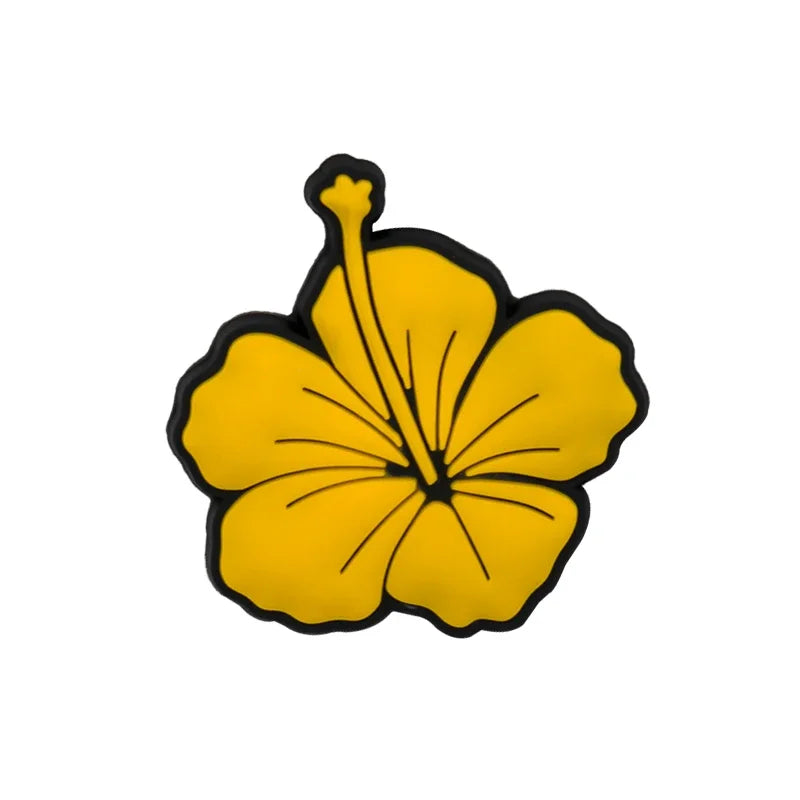 1/16pcs Cute Dog Butterfly Shoe Accessories for Women Girls Yellow Diamond Heart Shoe Charms Cherry Blossom Palm Pin Clog