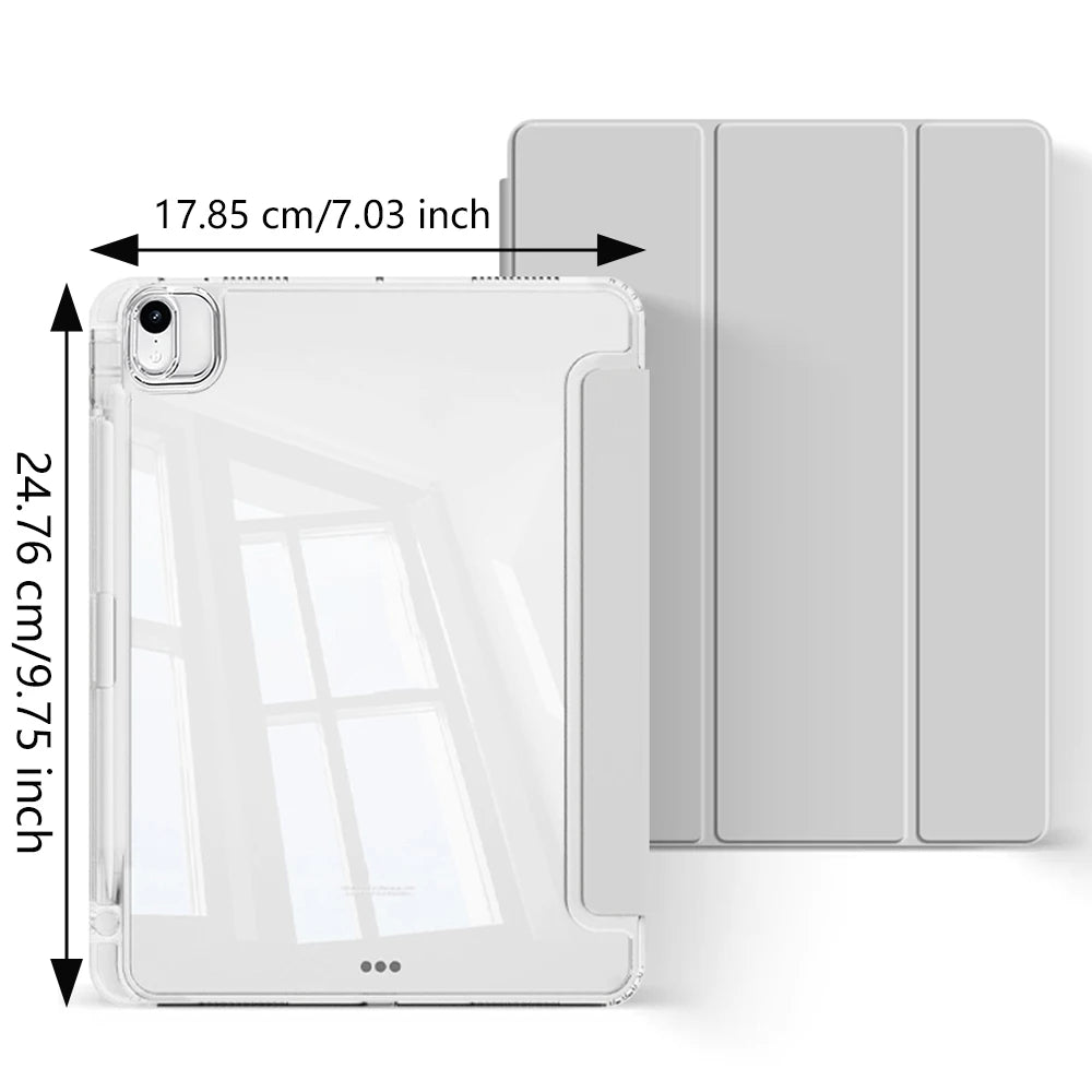 Case for iPad Air 11 Inch M4 2026/M3 2025/M2 2024, iPad Air 5th/4th Gen 10.9 Inch 2022/2020, Acrylic Cover with Pencil Holder