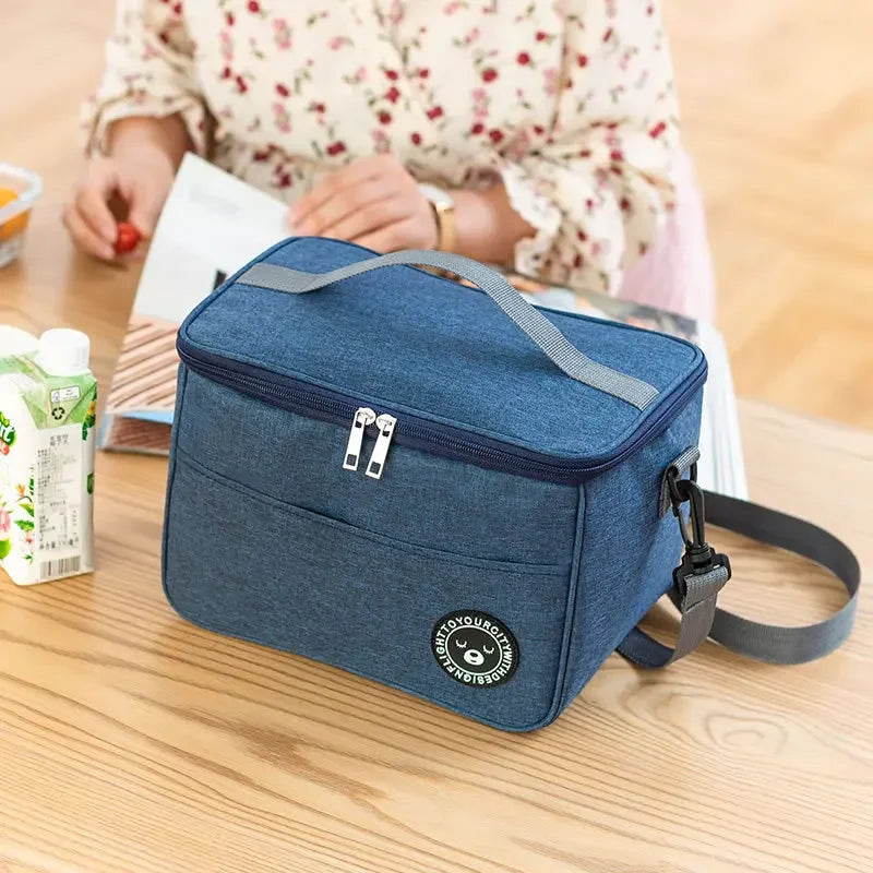 Portable Lunch Bag Food Thermal Box Waterproof Office Cooler Lunchbox With Shoulder Strap Insulated Case Essential for picnics