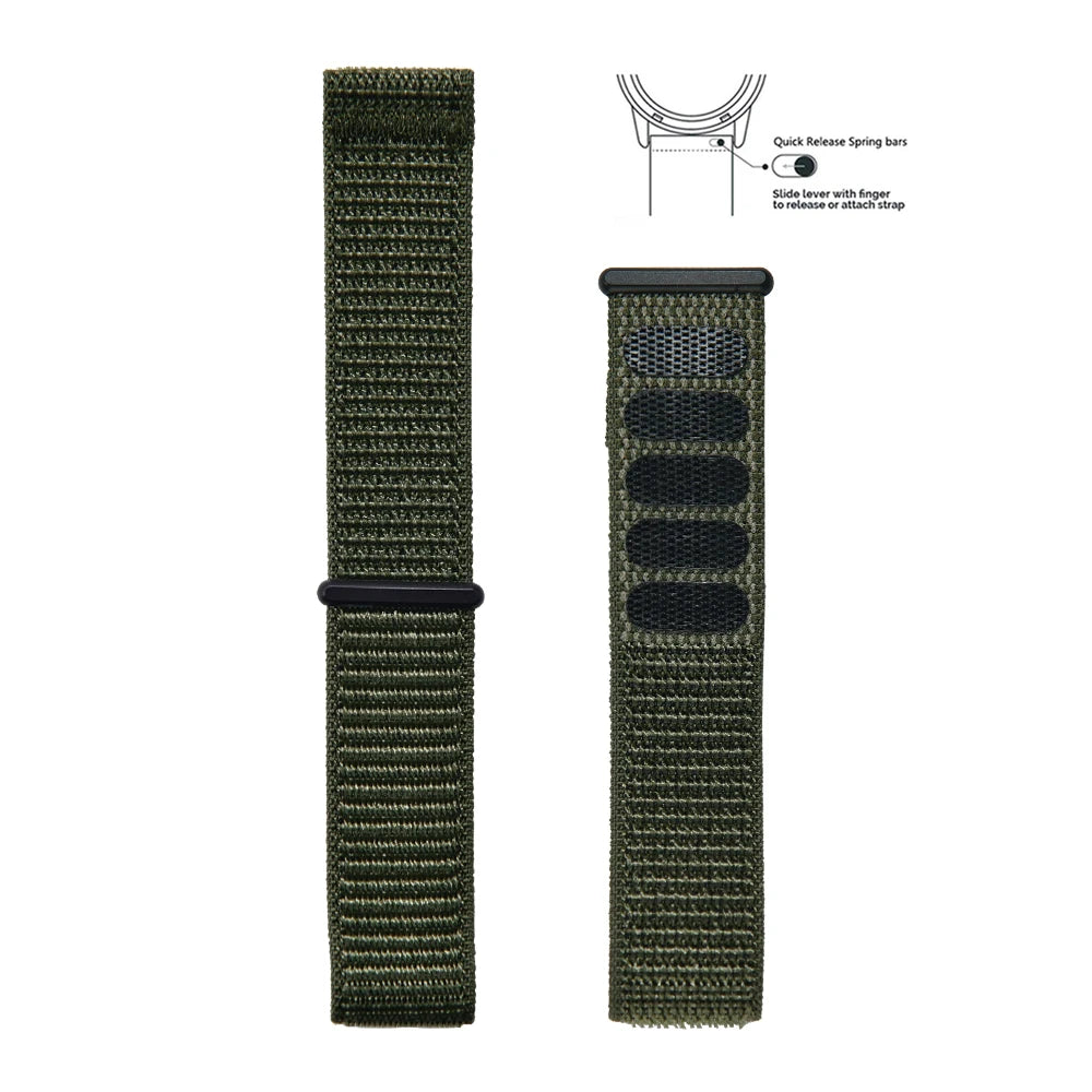 20mm 22mm Quick Release Hook Loop Elastic Sailcloth Nylon Watch Strap Adjustable Comfortable Universal Replacement Watchbands