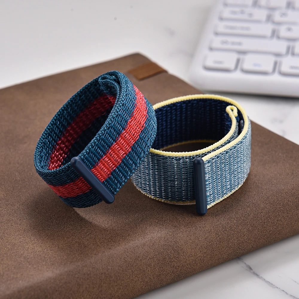 20mm 22mm Quick Release Hook Loop Elastic Sailcloth Nylon Watch Strap Adjustable Comfortable Universal Replacement Watchbands