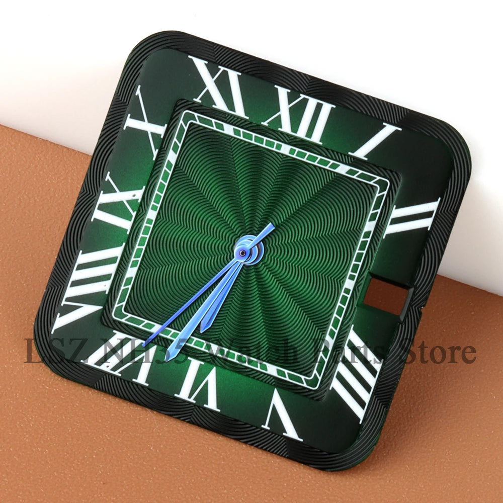 27mm NH35 Dial Square Roman Dial and Hands For 38mm Santos Case Fit NH35 NH36 Movement Stainless Steel Watch Accessories Repair