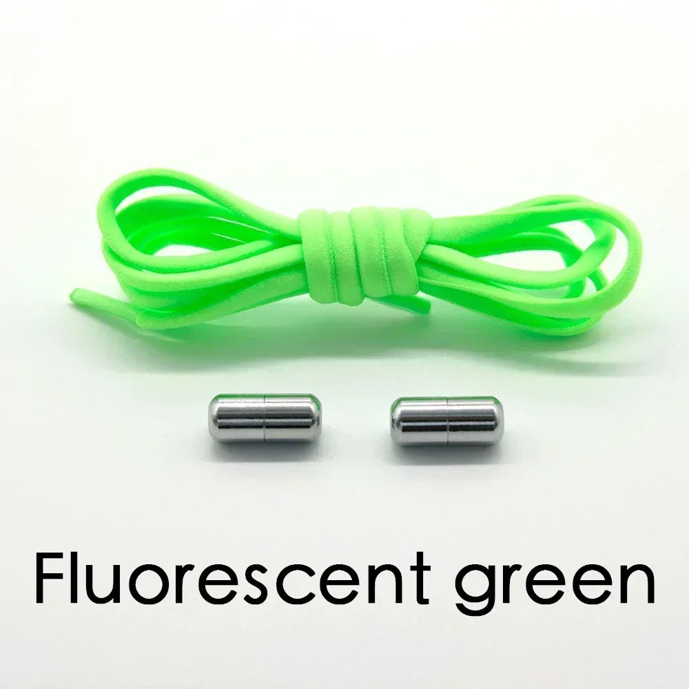 1 Pair Elastic Shoe Laces Semicircle No Tie Shoelaces for Kids and Adult Sneakers Shoelace Quick Lazy Metal Lock Laces Shoe Rope