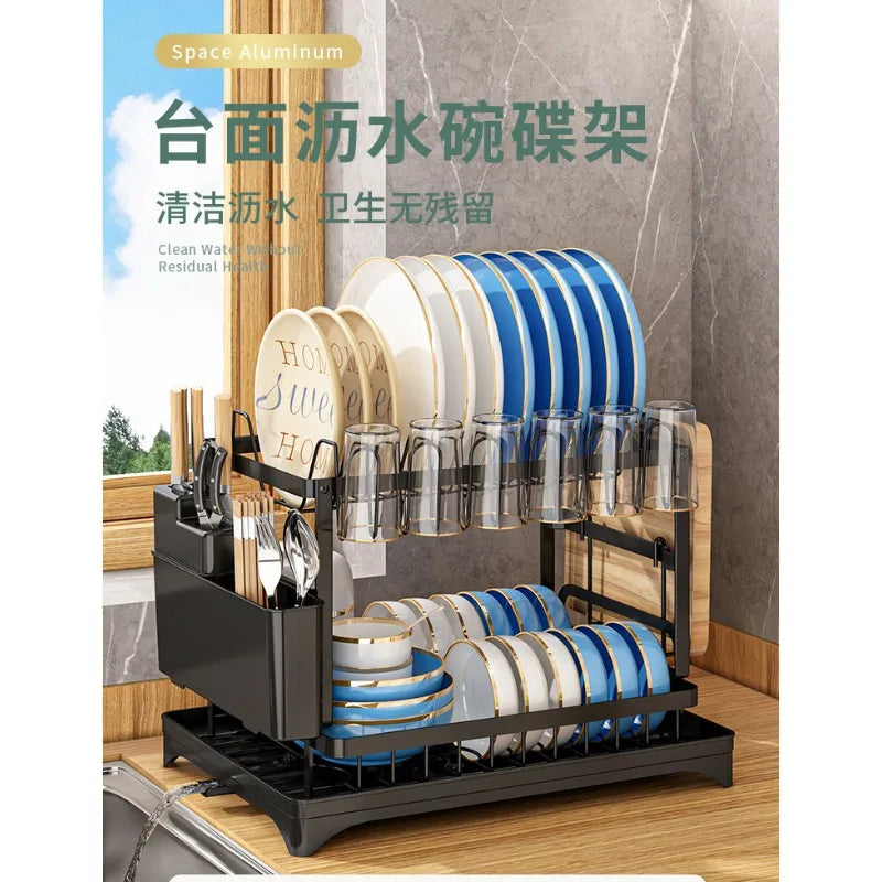 Kitchen Shelf Dishes and Dishes Storage Rack Drain Rack Household Multifunctional Bowl Rack Dish and Chopsticks Storage Rack