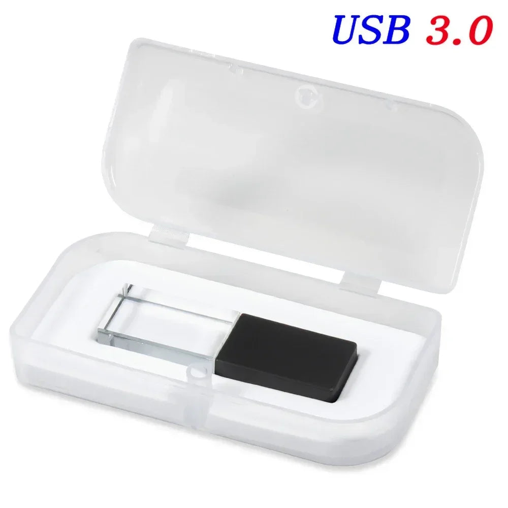 JASTER USB 3.0 Flash Drive Rose Gold Crystal Custom 3D Logo Pen Drive Wedding Cool Gift Pendrive Black Memory Stick 128GB 64GB