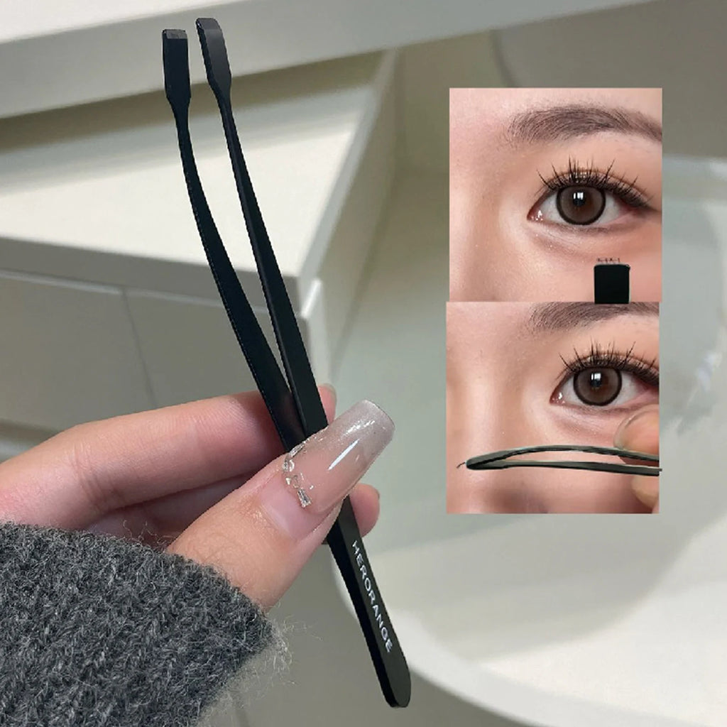 Stainless Steel Lower False Eyelashes Tweezer Lashes Extension Hair Removal Tweezers DIY Eyelashes Applicator Makeup Tools
