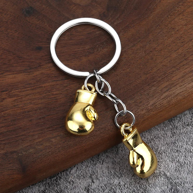 Boxing gloves keychain, Bojue gym membership event, gift giveaway, simulated fitness equipment keychain
