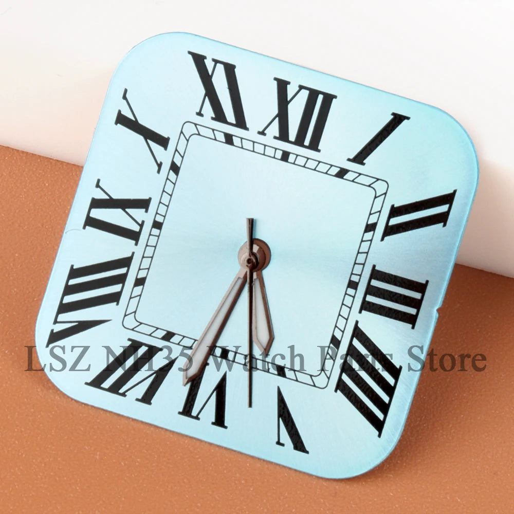 27mm NH35 Dial Square Roman Dial and Hands For 38mm Santos Case Fit NH35 NH36 Movement Stainless Steel Watch Accessories Repair
