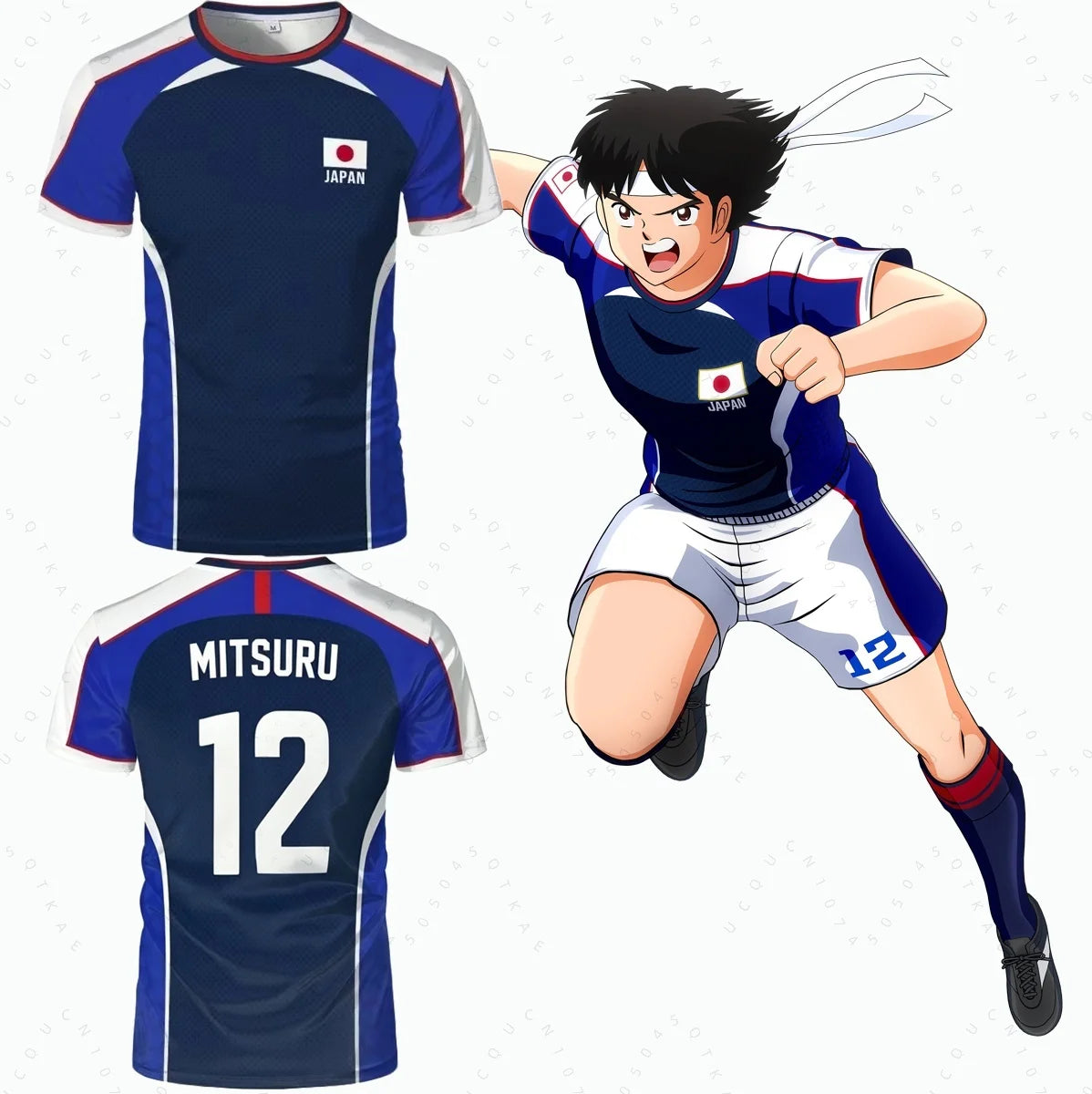 Piece Outfit Children Tracksuit Captain Tsubasa Football No.10 Print T Shirts Can Choose T-Shirts Or Shorts Kids Adult Clothes